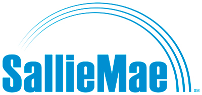 Blue logo reading "Sallie Mae" under three arc lines.