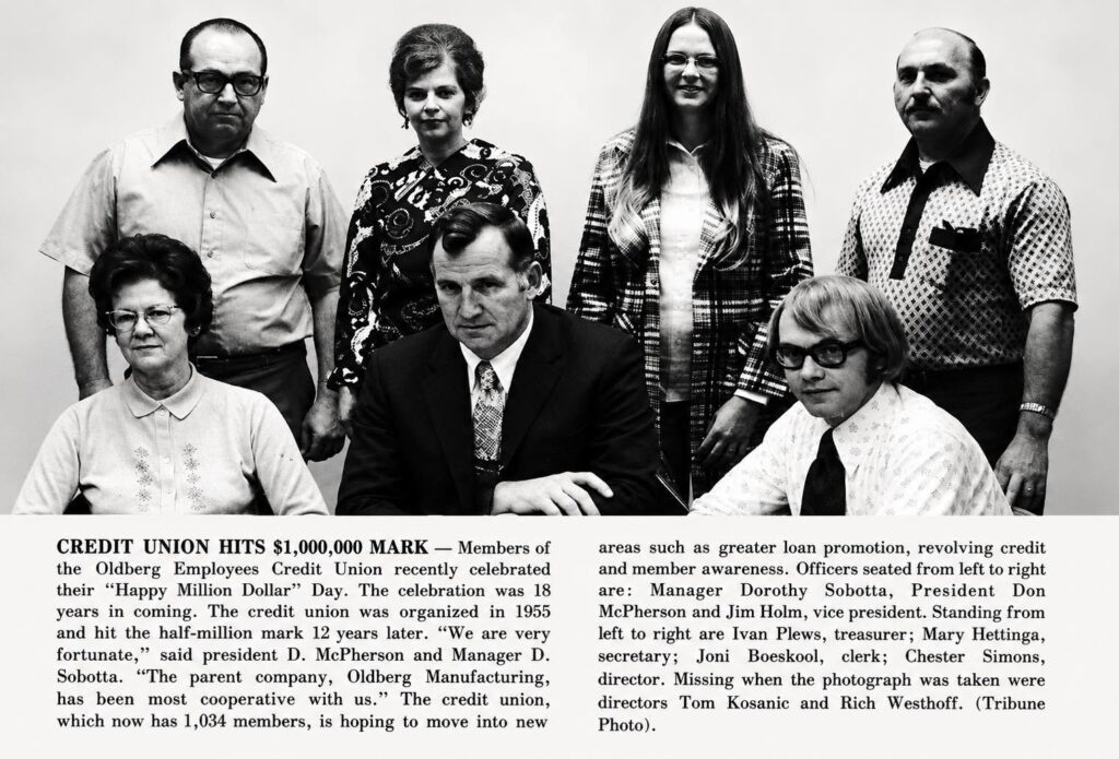 Copy of an article from a newspaper in 1973 about the Credit union.